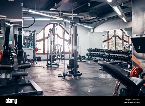 empty gym backgrounds  exercise building  sports training