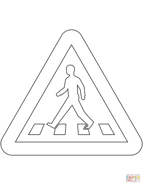 pedestrian crossing  sign  sweden coloring page
