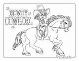 Coloring Horse Pages Easy Cowgirl Kids Printables sketch template