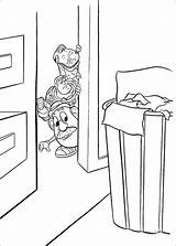Behind Pages Hiding Door Coloring Toy Story Color Kids Disney Cartoons Fun sketch template