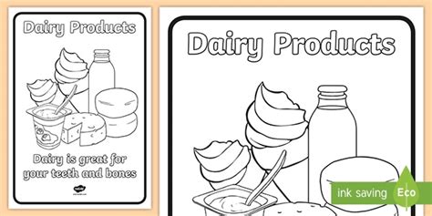 dairy products coloring poster teacher