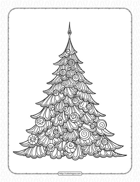 christmas tree coloring pages  adults