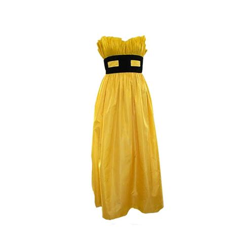loris azzaro yellow silk taffeta gown stdibscom fashion strapless dress formal silk