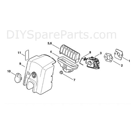 stihl ms  chainbsaw ms parts diagram air filter