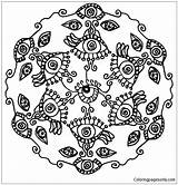 Eye Pages Seeing Coloring Mandala sketch template