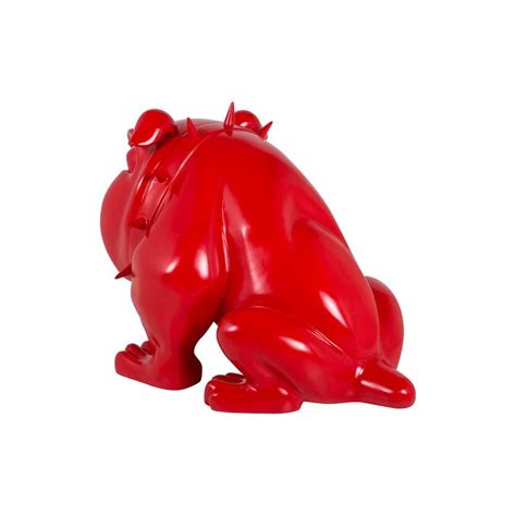 life size bulldog statue  red devil dog ornament