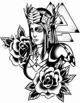 Odin Tattoo Valkyrie Drawing Flash Viking Coloring Deviantart Cliparts Coloriage Print Tatoos Pages Drawings Choose Board Getdrawings sketch template