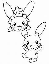 Coloring Pages Pachirisu Getcolorings Minun Plusle Color sketch template