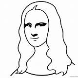 Mona Lisa Lineart sketch template