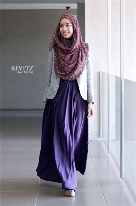 hijab fashion 2016 2017 purple abaya with grey jacket from kivitz talent fashion and lifestyle
