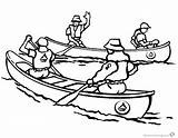 Coloring Canoeing Canoe Pages Canoes People Printable Four Two Kids Outline Template Getcolorings Getdrawings sketch template