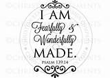 Wonderfully Made Fearfully 139 Psalm Am Coloring Pages Mobile Vinyl Wall Template sketch template