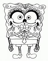 Coloring Skull Sugar Popular Spongebob sketch template