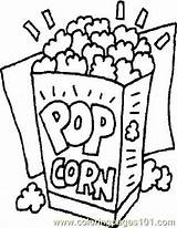 Popcorn Coloring Printable Pages Drawing Color Foods General Food Getdrawings sketch template