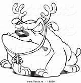 Bulldog Outlined Antlers Grouchy Toonaday Google sketch template