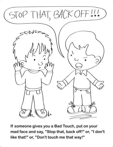 fsgc good touch bad touch coloring  activity book  mandy stos