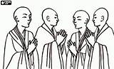 Monk Monks Bhikkhu Budistas Buddhism Ensino Religioso Buddhists Monges Bhiksu Designlooter sketch template
