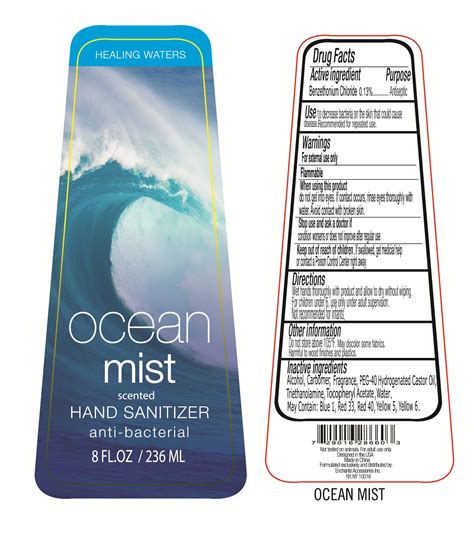 ndc   ocean mist scented hand sanitizer anti bacterial images packaging labeling