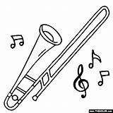 Trombone Coloring Pages Color Musical Instrument Trombones Tenor Instruments Drawing Thecolor Bass Piccolo Template Music Getdrawings sketch template