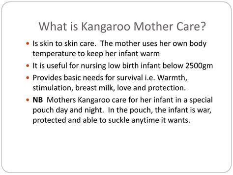 Ppt Kangaroo Mother Care Powerpoint Presentation Free Download Id
