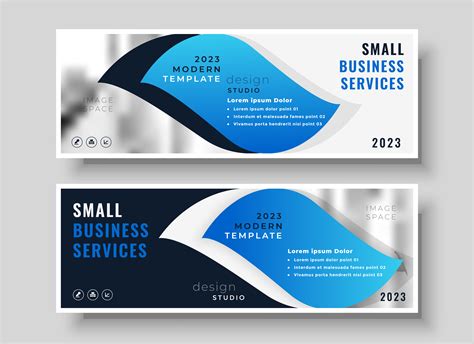 stylish blue business banner design template   vector art stock graphics images