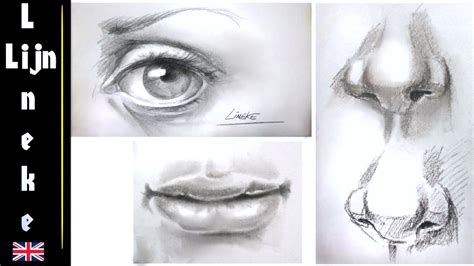 easy eye nose  mouth  beginners pencil drawing youtube