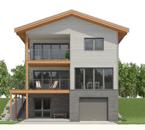 sloping lot house plan narrow house plans small house floor plans