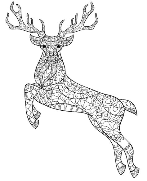 deer stag printable colouring pages  adults