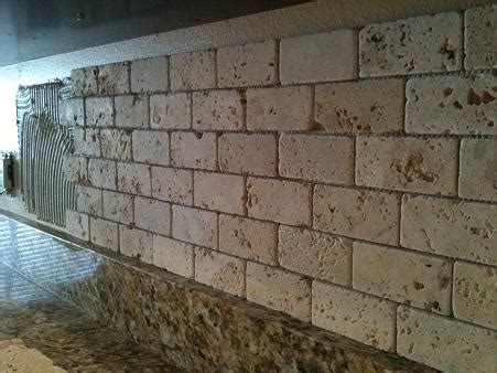 Ceramictec - 2x4 Tumbled Chiaro Travertine Backsplash