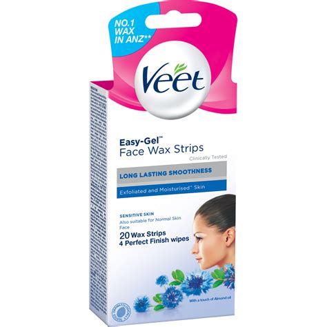 veet easy gel face wax strips sensitive skin