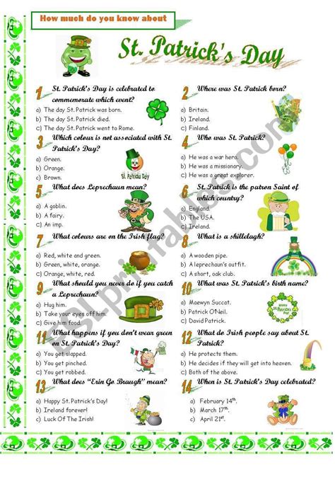 heres    quizzes     st patricks day