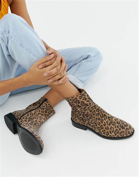 asos design albany suede sock boots  leopard multi fashion  rogue