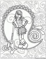 Coloring Astrid Hiccup sketch template