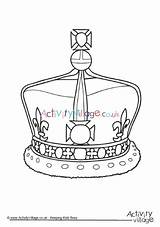 Colouring Crown Queen Coloring Pages Elizabeth Birthday Kids Royal Ii Printables Activity Activities Crowns Print England Imperial State Coronation British sketch template
