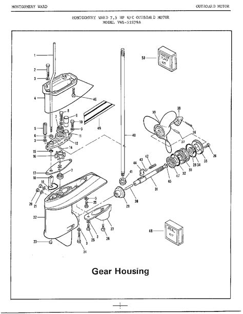 hp outboard motorgear housing diagram parts list  model  mercury parts