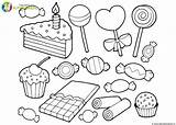 Snoep Taart Snoepjes Tekeningen Tekenen Schattige Taarten Candy Oma Uitprinten Alimentos Kawaii Verjaardag Bonbon Ixquick Bakt sketch template