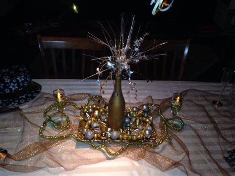 new year s eve gold silver and white center piece