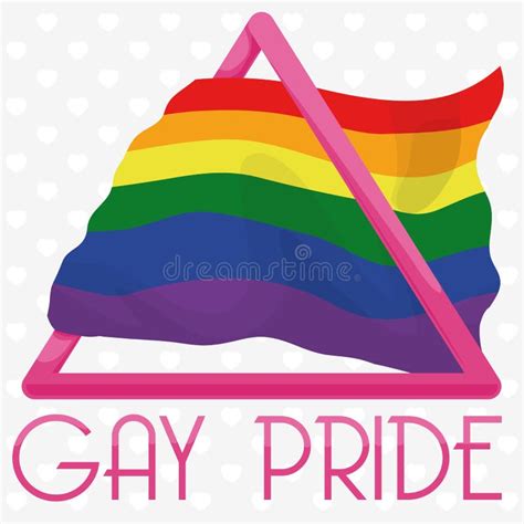 pink triangle and rainbow flag for gay pride vector illustration stock