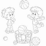 Bouncy Coloring Balls Basket Surfnetkids Friends People Pages Playing Previous sketch template