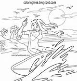 Surfing Tailed sketch template