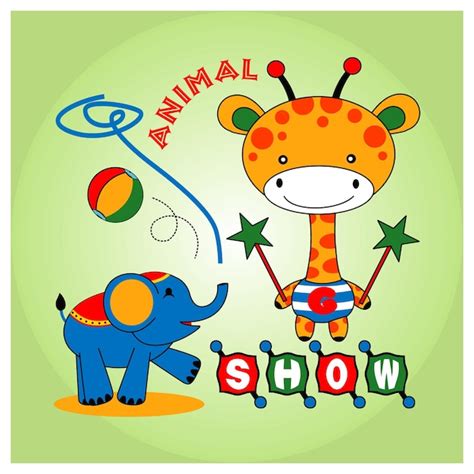 premium vector cute animal show design cartoon vector illustration