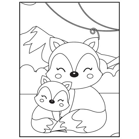 cute animals coloring book pages  kids  vector art  vecteezy