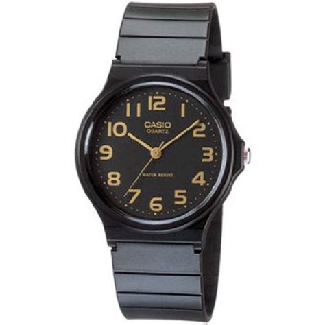 casio mens classic  analog   hand analog feature  water resistant black face