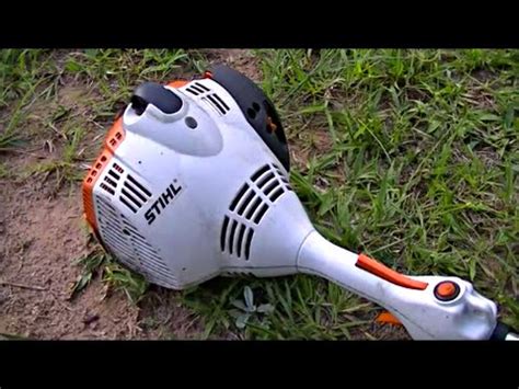 stihl fs  rc weed trimmer heavy  review youtube