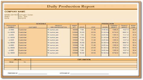 daily production report template {excel pdf} format
