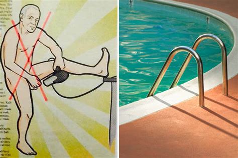 swimming pool issues posters telling men not to use