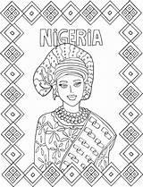 Pages Nigeria Color Coloring Land Vista Happy Women sketch template