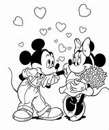 Minnie Mickey Mouse Coloring Pages Drawing Disney Print Printable Kissing Hand Easy Cartoon 42bd Minnies Color Simple Dog Step Valentines sketch template