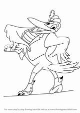 Dumbo Crow Jim Draw Drawing Step Cartoon sketch template