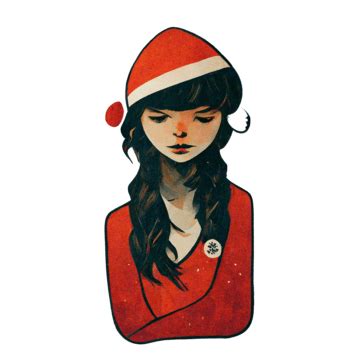 cute christmas girl wearing  santa hat charistmas santa hat merry